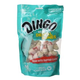 Dingo Dental Bone Chicken & Rawhide Dental Chew (Size: Mini - 2.5" (21 Pack))