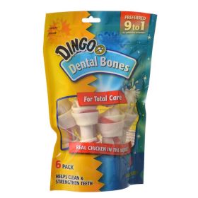 Dingo Dental Bone Chicken & Rawhide Dental Chew (Size: Mini - Small - 4" (4 Pack))