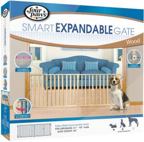 Four Paws Extra Wide Wood Safety Gate (Size: 53"-96" Wide x 24" High)