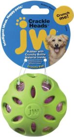 JW Pet Crackle Heads Rubber Ball Dog Toy (Size: Medium)