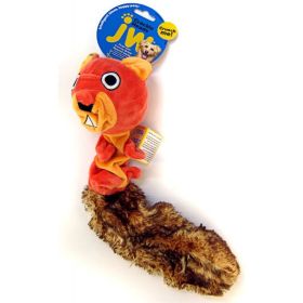 JW Pet Crackle Heads Plush Dog Toy - Skippy Squirrel (Size: Medium 12" Long)