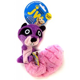 JW Pet Crackle Heads Plush Dog Toy - Ricky Raccoon (Size: Medium 12" Long)