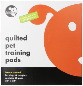 Lola Bean Quilted Pet Training Pads - Lemon Scent (Size: 22" Long x 22" Wide (50 Pack))