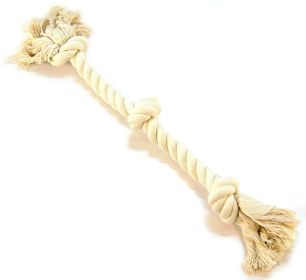 Flossy Chews 3 Knot Tug Toy Rope for Dogs (Size: Medium (20" Long) White)