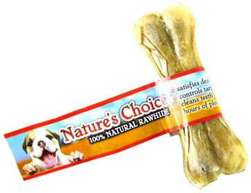 Loving Pets Nature's Choice 100% Natural Rawhide Pressed Bones (Size: 4" Long)