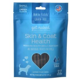 Get Naked Skin & Coat Health Dental Chew Sticks for Dogs (Size: 6.2oz)