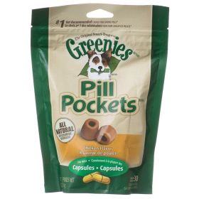 Greenies Pill Pocket Chicken Flavor Dog Treats (Size: Large 30 Treats Capsules)