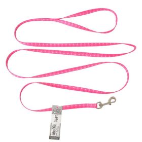 Pet Attire Styles Polka Dot Pink Dog Leash (Size: 6'L x 3/8" W)