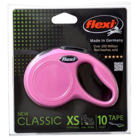 Flexi New Classic Retractable Tape Leash (Size: X-Small - 10' Lead (Pets up to 26 lbs) Pink)