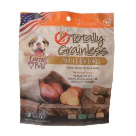 Loving Pets Totally Grainless Meaty Chew Bones - Beef & Sweet Potato (Size: Toy/Small Dogs - 6 oz - (Dogs up to 15 lbs))