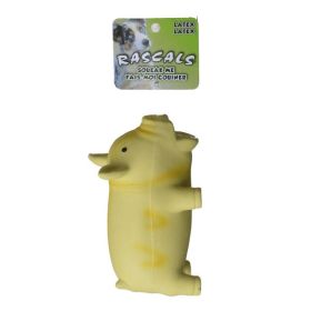 Rascals Latex Grunting Pig Dog Toy (Color: Yellow)