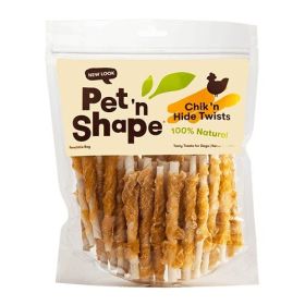 Pet 'n Shape 100% Natural Chicken Hide Twists (Size: Regular - 50 Pack - (5" Chews))