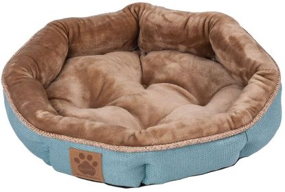 Precision Pet Round Shearling Bed (Color: Teal)