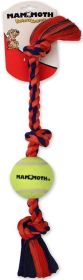 Mammoth Pet Flossy Chews Color 3 Knot Tug with Tennis Ball - Assorted Colors (Size: Mini 11"L)