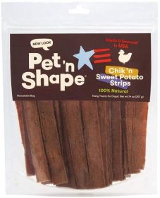 Pet 'n Shape Natural Chik 'n Sweet Potato Strips Dog Treats (Size: 14oz)