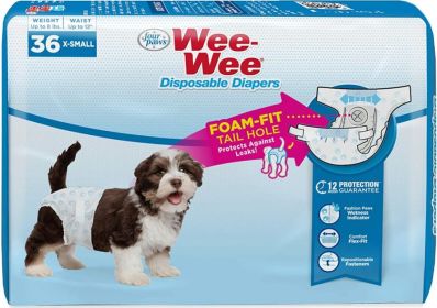Four Paws Wee Wee Disposable Diapers (Size: X-Small)