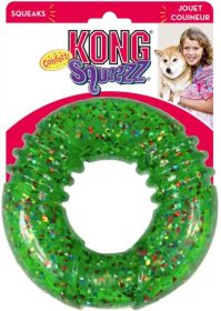 KONG Squeezz Confetti Ring Dog Toy (Size: Medium 1 Count)