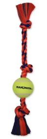 Mammoth Flossy Chews Color 3-Knot Tug with Tennis Ball (Size: Medium 20")